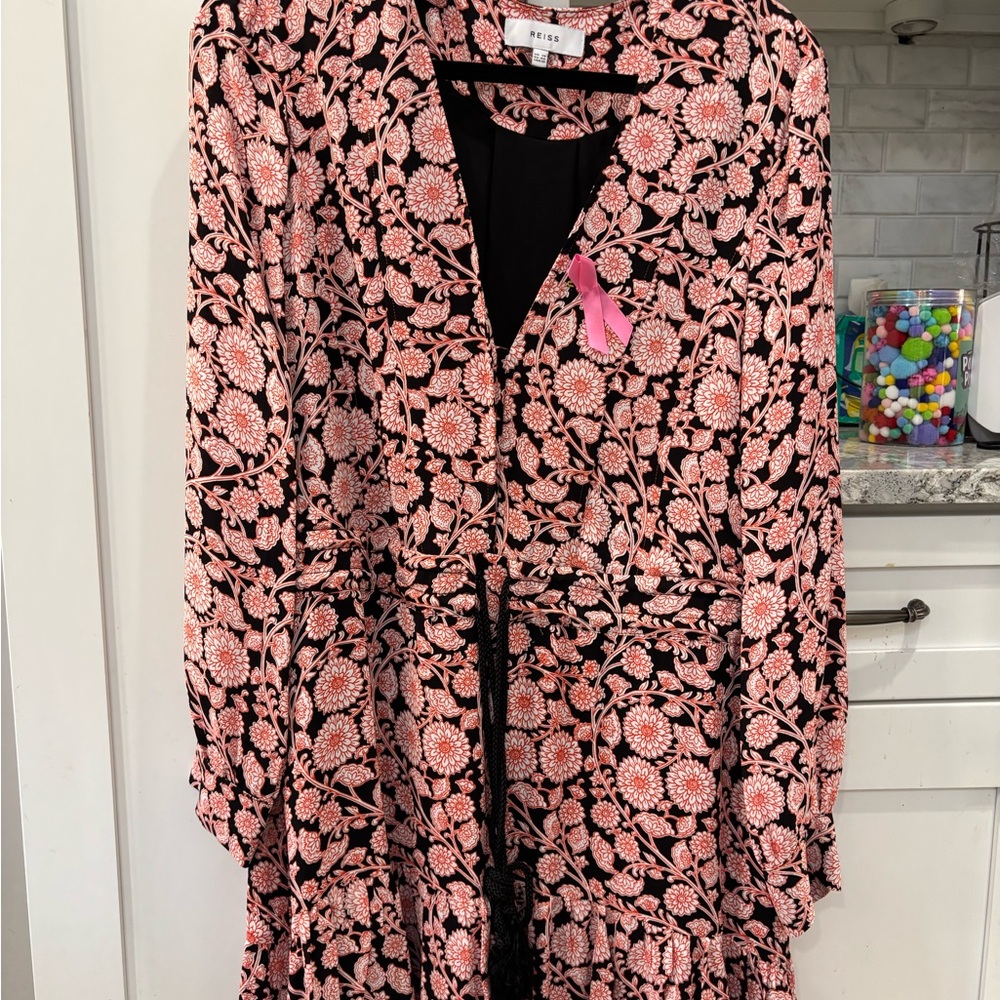 Pink and Black Floral Dress